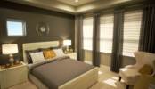 A Rendering of Master Bedroom for a Housing Development