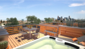 Sun Deck with a view of Downtown Denver