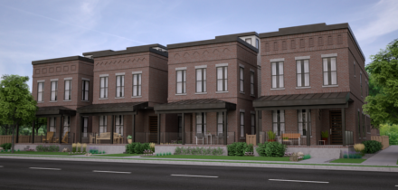 Rendering of a Row of Denver Houses