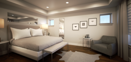 A Modern Bedroom Rendering in a Colorado Home