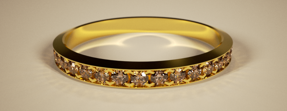A Diamond Wedding Ring Rendered Graphic